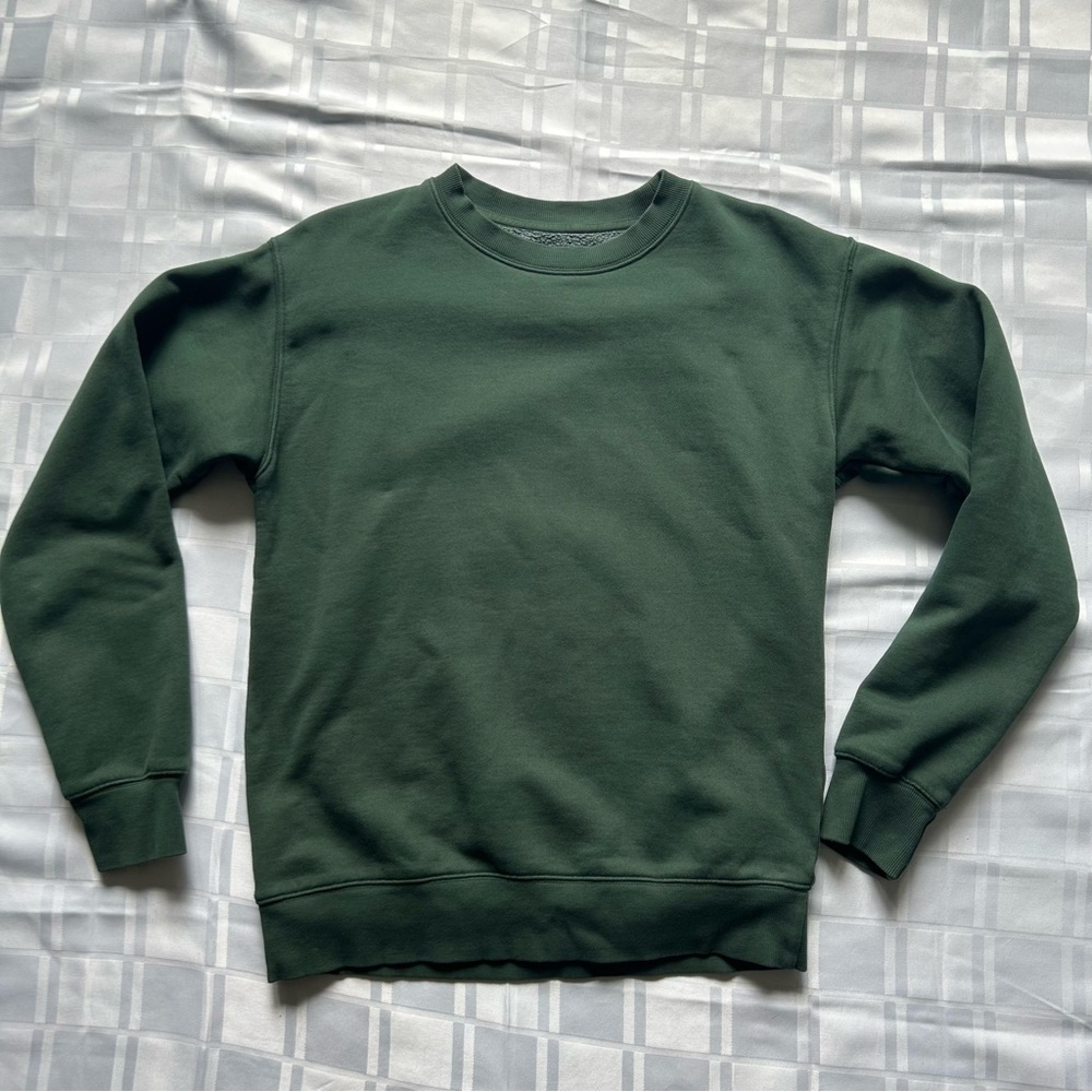 TNA (Aritzia) Cozy AF Dark Green Crewneck Sweater